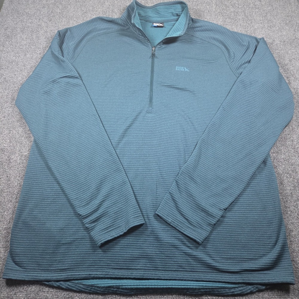 Eddie Bauer First Ascent Jacket Mens 2XLT Blue Fleece 1/4 Zip Pullover Outdoor